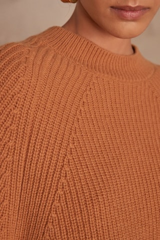 Camisola em lã e alpaca - Castanho