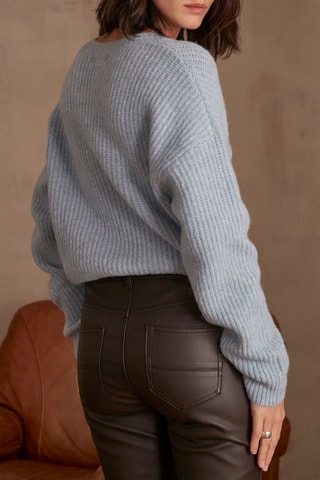 Camisola em lã e alpaca - Azul-celeste