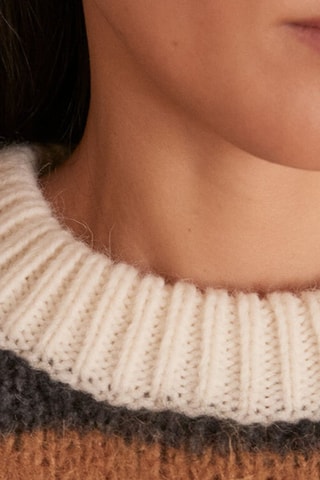 Camisola em alpaca e lã - Castanho e preto