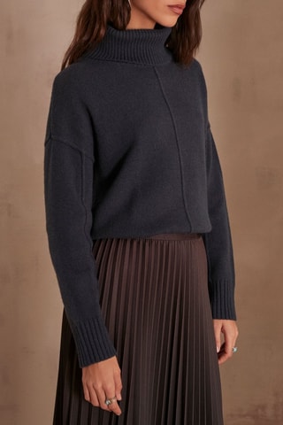 Camisola de lã - Azul-pato mesclado