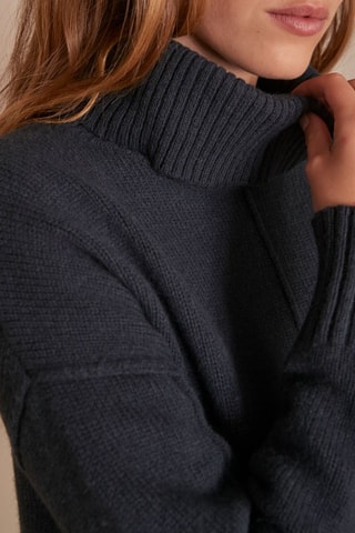 Camisola de lã - Azul-pato mesclado