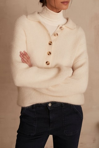 Jersey de lana y mohair - Crudo