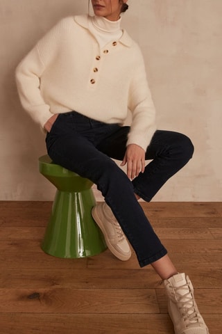 Jersey de lana y mohair - Crudo