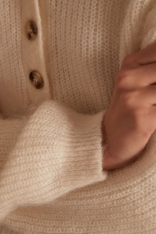 Jersey de lana y mohair - Crudo