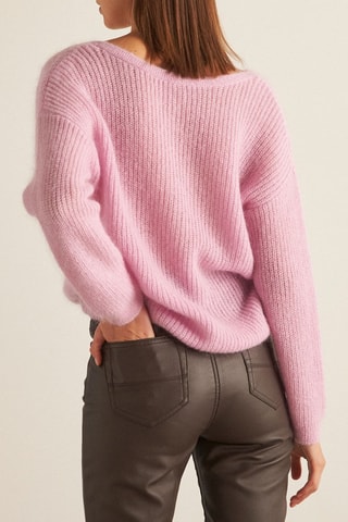 Cárdigan de mohair y lana - Rosa