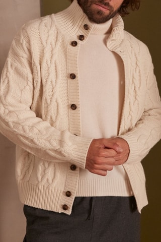 Cárdigan de lana - Crudo
