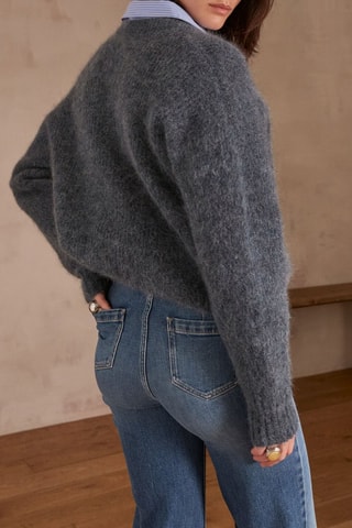 Cárdigan de alpaca y mohair - Gris