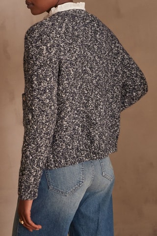 Casaco de malha - Azul-marinho mesclado