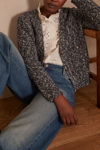 Casaco de malha - Azul-marinho mesclado