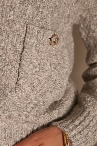 Casaco de malha - Cinzento-claro mesclado