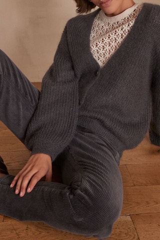 Cárdigan de mohair y lana - Gris oscuro