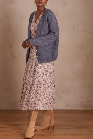 Cárdigan de lana y mohair - Azul