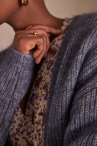 Cárdigan de lana y mohair - Azul