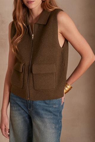 Chaleco de lana - Caqui