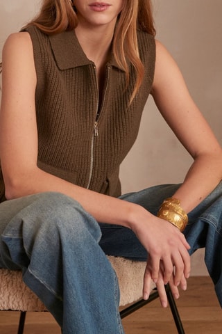 Chaleco de lana - Caqui