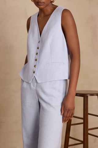 Chaleco - Celeste jaspeado