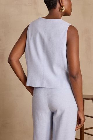 Chaleco - Celeste jaspeado