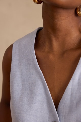 Chaleco - Celeste jaspeado