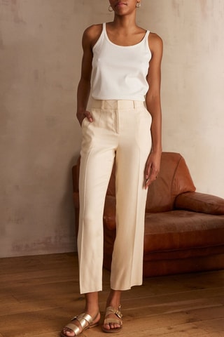 Pantalón recto - Beige