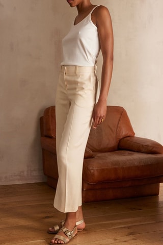 Pantalón recto - Beige