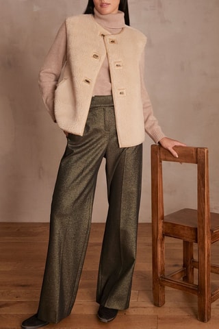 Pantalón ancho - Dorado