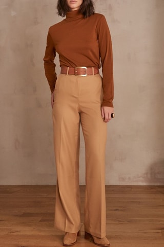 Pantalón ancho - Camel