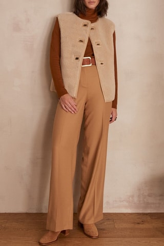 Pantalón ancho - Camel