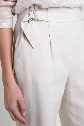 Pantalón de lino de tiro alto - Crudo