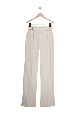 Pantalón de lino de tiro alto - Crudo