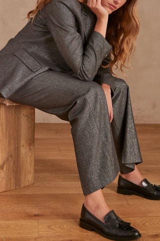 Pantalón ancho - Plateado