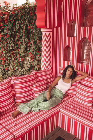 Pantalón ancho - Verde claro