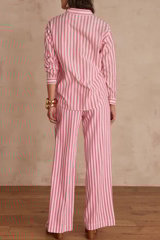 Pantalón ancho - Rosa y blanco