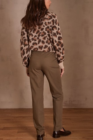 Pantalón pitillo de tiro alto - Caqui