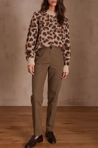 Pantalón pitillo de tiro alto - Caqui