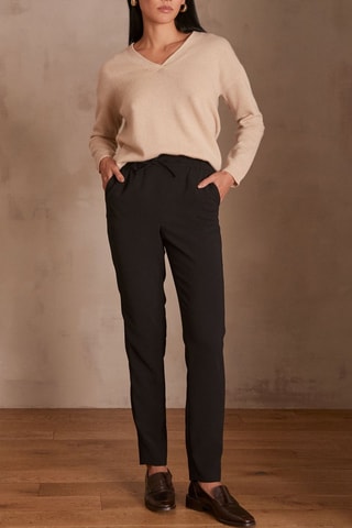 Pantalón pitillo de tiro alto - Negro