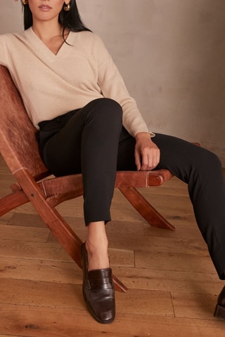 Pantalón pitillo de tiro alto - Negro