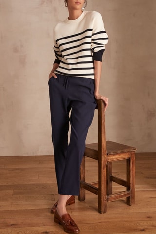 Pantalón pitillo de tiro alto - Azul marino