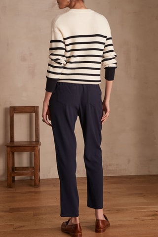 Pantalón pitillo de tiro alto - Azul marino