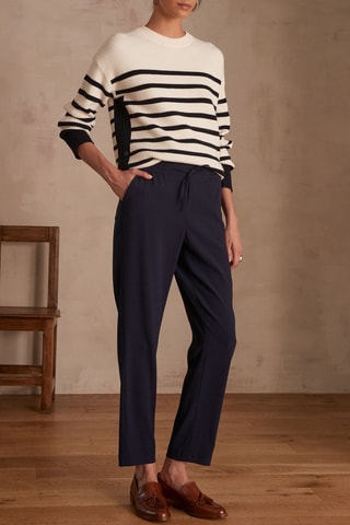 Pantalón pitillo de tiro alto - Azul marino