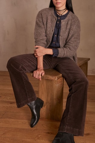 Pantalón ancho de pana - Marrón oscuro