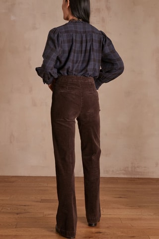 Pantalón ancho de pana - Marrón oscuro