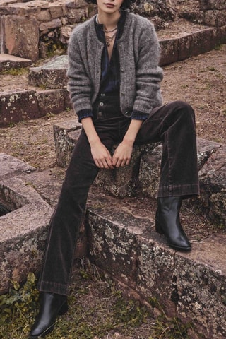 Pantalón ancho de pana - Marrón oscuro