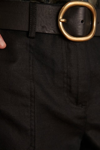 Pantalón ancho de lino - Negro