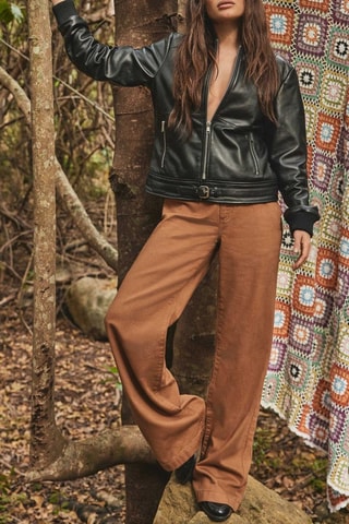 Pantalón ancho - Marrón