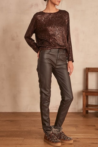 Pantalón slim fit - Marrón oscuro