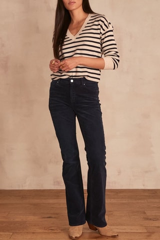 Pantalón flare de terciopelo - Azul marino