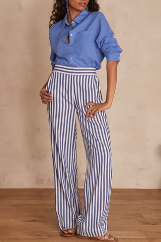 Pantalón de tiro alto - Azul