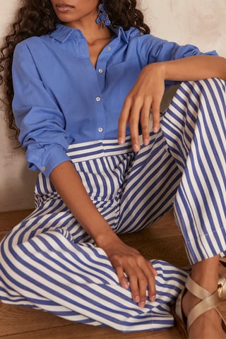 Pantalón de tiro alto - Azul