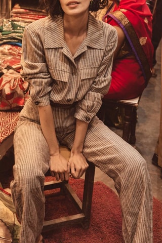 Pantalón de lino - Gris jaspeado