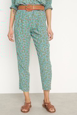 Pantalón carrot 7/8 de tiro alto - Verde esmeralda